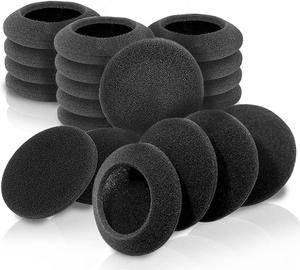 10 Pairs 60mm/2.4 Replacement Foam Ear Pud Earpads Sponge Cushion Covers for Logitech H600 H330 H340 Sony MDR-G45LP Jensen JHH110 /FreeTalk 5091 Aiwa HP-CN5 /Labtec Axis 502 headset Black (BLACK)