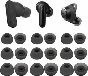9 Pairs Ear Tips Compatible with JBL Tune 230NC TWS in-Ear Headphones S/M/L 3 Size Silicone Eartips Earbuds Ear Buds Gel Wings Skin Accessories Compatible with Soundcore Life Series - Gray