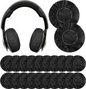 100Pcs Black Non-Woven Sanitary Headphone Ear Cover Disposable Super Stretch Covers Washable for Most On Ear Headphones Earpads (11 cm/ 4.33 Inch)