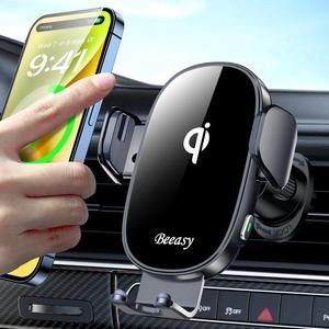 15W Mobile Phone Holder Car with Charging Function-Wireless Charger Car Automatic Qi Inductive Charging Station Car-Mobile Phone Holder Car Charger Ventilation for iPhone   LG etc