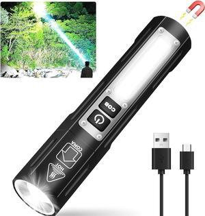 Rechargeable Magnetic Flashlights 20000 High Lumens - Super Bright Long Beam LED Powerful Small Flashlight 8 Modes with COB Work Light Dual Button Tactical Pocket Flashlight for Camping Emergency
