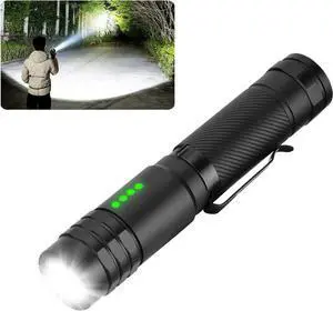 Rechargeable Flashlights 2000 Lumen 5 Light Modes USB-C Rechargeable Pocket Flashlight Handheld Flashlights Compact for Home Emergency Camping