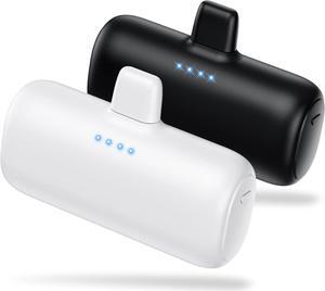 [2-Pack] Mini Portable Charger for iPhone 5200mAh Ultra Compact PD Fast Charging Power Bank Plug-in Battery Pack Travel Cordless Phone Charger Compatible with iPhone 14/14Pro/13/12/11/X/8/7/6plus etc