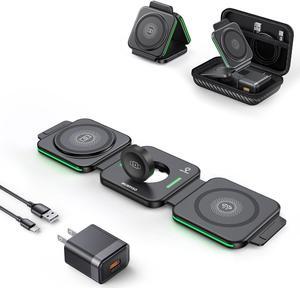 3 in 1 Charging Station for Apple,Magnetic Foldable Charger for Travel,Wireless Charger Pad for iPhone 16/15/14/13/12/Pro/Max/Mini,AirPods Wireless/Pro,iWatch Ultra/SE/10/9/8/7/6/5/4/3/2