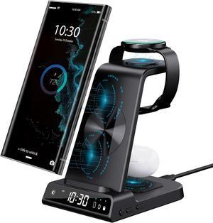 Wireless Charger for  Charging Station 3 in 1 Android Phone Wireless Charger for  Galaxy S24 Ultra/S23 Ultra/Z Flip 5/Fold 5/Buds Charger for Galaxy Watch 6/5/4(for  Watch Only)