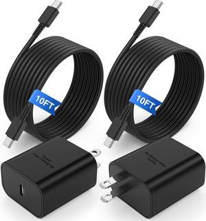 45W Super Fast Charger and Type C Cable 10ft 2Pack USB C Wall Charging Block Plug and Android Phone Charger Cord Long for Samsung Galaxy S24S23 UltraS23S22S22 UltraS22 PlusS21Note 20Note10