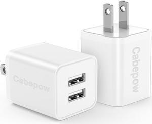 USB Charger Block 5V 2.4A [2Pack] Dual Port Charging Blocks USB Wall Plug Adapter Cube for iPhone 15 14 13 12 Pro Max/Pro/XR/8/7/Plus iPad  Galaxy9/8 Pixel LG Android-ETL Certified