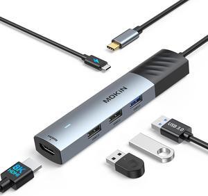 MOKiN USB C Hub, 5 in 1 USB C Multiport Adapter 8K HDMI(DP1.4 with DSC), 100W PD, 3 USB-A Data Ports, USB C Dongle for MacBook Pro/Air, iPad Pro, iMac, iPhone 15 Pro/Pro Max,XPS, Dell, Lenovo Thinkpad