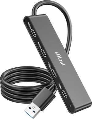 LDLrui USB Hub for PC,10Gbps High Speed Transmission USB A to USB C Hub with Long Cable(4FT)USB Splitter with 4 USB-C 3.2 Port for Mac Pro,Dell OptiPlex,Skytech Gaming,HP,Lenovo LDLrui USB Hub for PC,10Gbps High Speed Transmission USB A to USB C Hub with Long Cable(4FT)USB Splitter with 4 USB-C 3.2 Port for Mac Pro,Dell OptiPlex,Skytech Gaming,HP,Lenovo