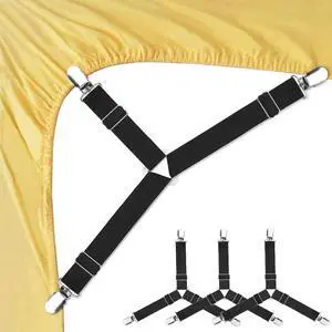 Foloda Sheet Holders, 4 pcs Adjustable Bed Sheet Straps, Fitted Sheet Holder Clips Fasteners Suspenders Gripper Locker Scrunchie for Bed Mattress Corners, Keep Sheet Firm Tight Foloda Sheet Holders, 4 pcs Adjustable Bed Sheet Straps, Fitted Sheet Holder Clips Fasteners Suspenders Gripper Locker Scrunchie for Bed Mattress Corners, Keep Sheet Firm Tight