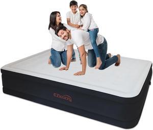 - Twin Size Premium Air Mattress with Built-in Pump for Home Camping Guest-Room Inflatable Airbed Blow Up Mattress Firm Durable Grey