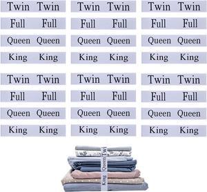 24PCS Bed Sheet Organizer Bands Bed Sheet Keepers King Queen Full Twin Size Sheet Organizer Elastic Linen Labels for Bed Sheet Sets and Closet Organization