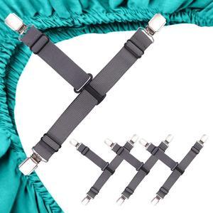Bed Sheet Holder Garters Bed Suspenders Sheet Stays Sheet Clips for Bedding Bed Clips for Sheets Grey Sheet Suspenders Queen 4P