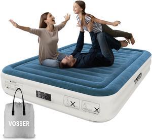 Queen Air Mattress with Built-in Pump Fast & Easy Inflation/Deflation Inflatable Mattress Foldable Blow Up Mattress with Storage Bag Inflatable Bed for Home Camping & Guests