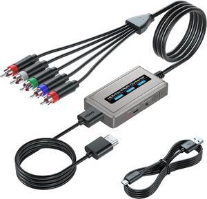HDMI to Component Converter with Scaler Function 1080P HDMI to YPbPr Scaler Converter Supports 1080i HDMI Input(HDMI and Component Cables Included)