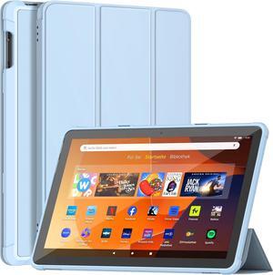 Fire HD 10 Tablet Case (13th Gen 2023) Dual Angle Lightweight Trifold Stand with Soft TPU Back Case for Fire HD 10 Kids & Kids Pro Tablet Auto Wake/Sleep Also for 10in Sony Nokia-Sky Blue