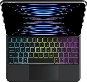 Magnetic Keyboard Case for iPad Pro 11 inch (4th/3rd/2nd/1st) Gen 2022/10.9 Air 5th&4th Generation Multi-Touch Trackpad 3-Zone 7-Color Mixed Backlight Shortcut Keys KB09117