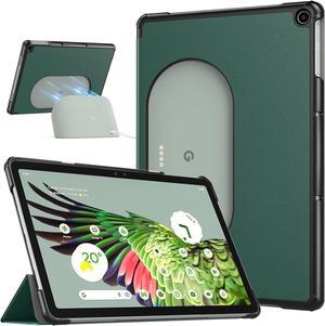 Designed for Google Pixel Tablet Case 11 inch (2023) Slim PU Leather Trifold Stand Cover Case for Pixel Tablet Compatible with Charging Speaker Dock MidnightGreen