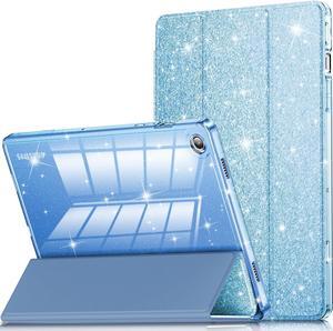 Galaxy Tab A9 Plus 5G Case Glitter Leather Cover with Sparkly Clear Back for  Galaxy Tablet A9+/A9 Plus 11 Inch 2023 Model (SM-X210/X216/X218)[Auto Wake/Sleep] for Girls Kids Blue