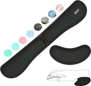 Ergonomic Gel Keyboard Wrist Rest & Mousepad Rests for Computer Silky Memory Foam for Typing Laptop Keyboard and Mouse Desk Pads Support Hand and Arm 2 Piece Pad for Office and Travel