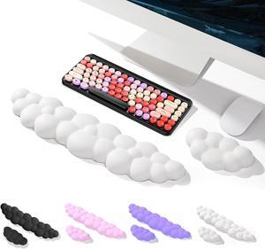 Keyboard Cloud Wrist Rest Pad Cloud Mouse Arm Wrist Rest Cute Memory Foam Palm Rest for Keyboard Ergonomic Arm Rest for Pain Relief with Non-Slip Suitable for Office Home Laptop Mac Gaming (White)