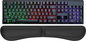 Memory Foam Keyboard Wrist Rest Ergonomic Wrist Rest for Computer Keyboard Non-Slip Rubber Base Keyboard Wrist Pad for Easy Typing & Pain Relief Foldable Wrist Rest for Travel Black