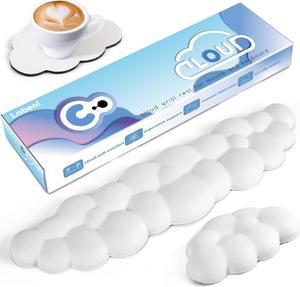 Cloud Wrist Rest for Computer Keyboard Arm Wrist Rest with Non-Slip Base16.5 Extended Wrist Rest Ergonomic Memory Foam for Keyboard and Mouse Typing Pain Relief Office Gaming Computer Desk