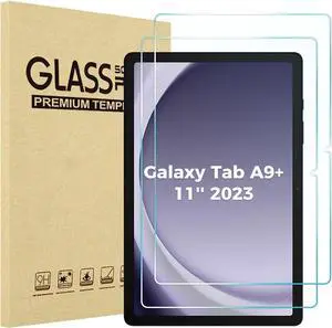 2 Pack Screen Protector for Galaxy Tab A9 Plus 11 Inch 2023 HD Tempered Glass 9H Film Guard for 11 Tab A9+ 5G Tablet (SM-X210/X216/X218)