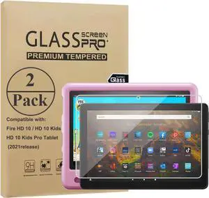 Screen Protector For 10 Kids/Pro Tablet 2021 & 2023 Tempered Glass Screen Protector for 10-inch Tablet Anti-Scratch High Definition Anti-Fingerprint [2 Pack]