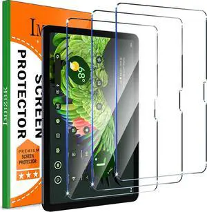 3 Pack Screen Protector for Google Pixel Tablet 2023 Tempered Glass Protective Film Ultra HD Anti-Scratch Case Friendly Screen Cover for Pixel Tablet Suitable with Face ID & Pencil
