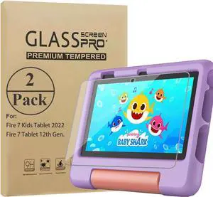 2 Pack Screen Protector for 7 2022 Kids 7 Tablet Tempered Glass Film