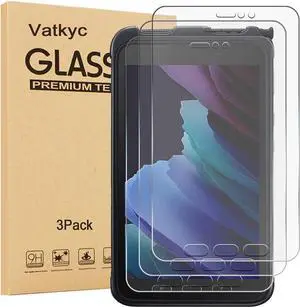 for  Galaxy Tab Active 3 Tempered Glass Screen Protector (8 inch) Full Coverag 9H Hardness HD Clear Scratch Resistant Anti-Fingerprint Film tablet T570 T575 T577 [3-Pack]