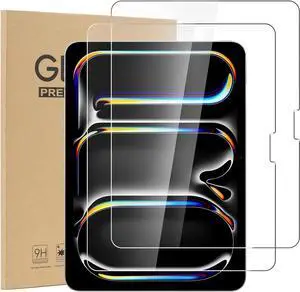 2 Pack Screen Protector for iPad Pro 13 Inch 2024 7th Gen iPad Air 13 Inch 6 Generation 2024 6th Gen Tempered Glass with HD Clarity Scratch Resistance and Bubble-Free Installation