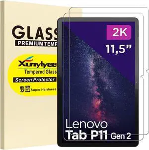 [2 Pack Screen Protector for  Tab P11 2nd Gen 11.5 Inch Easy Installation Tempered Glass for  Tab P11 2nd Gen TB-350FU/TB-350XC