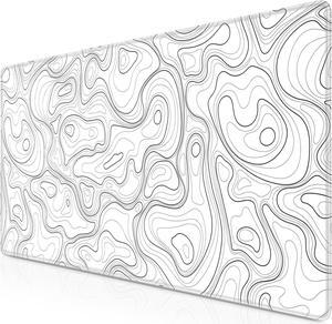 Gaming Mouse Pad Topographic Contour Mouse Pad 31.5x11.8inch Large Extended Computer Mouse Mat Keyboard Full Desk Mousepad for Gaming Office Home