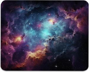 Galactic Nebula Starscape Mouse Pad - Explore The Universe from Your Desk Stitched Edges Non-Slip Rubber Base Mouse Pads for Computers Laptop