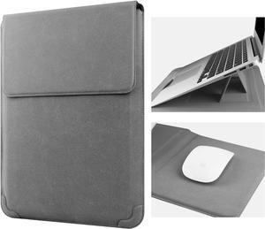 15 16 Inch Laptop Sleeve Case Leather Bag for Mac Pro 16 2021 & 2019/ Vivobook 15/ MateBook D15/HP 15.6 PC/Mac Pro 15/Surface Laptop 3//IdeaPad Gray