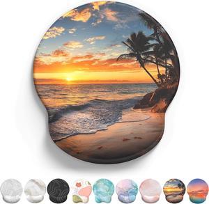 Mouse Pad Wrist Support Ergonomic Gel Mouse Pad with Wrist Rest Comfortable Computer Mouse Pad for Laptop Pain Relief Mousepad with Non-Slip PU Base (Sunset)