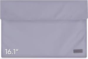 16.1 Portable Monitor Sleeve Bag PU Leather Case for Travel Monitor Laptop Grey