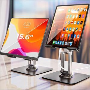 for iPad Stand Holder Adjustable Tablet Stand for Desk Portable Monitor Stand Tablet Holder Travel Must Haves 2024 iPad Pro Holder Essentials for Tablets/Monitor/PS/Switch iPhone 15.6-4.7