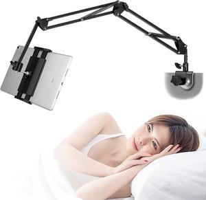 Tablet Stand Phone Holder iPad Holder for Bed [Ultra Sturdy Bottom Clamp]  Flexible Tablet arm Stand for Desk Mount Compatible with iPad Pro 12.9 iPad Galaxy Tab iPhone or 4.5~13 Inch Devices