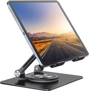 Tablet Stand Adjustable with 360 Swivel Base Aluminum Tablet Stand Holder Universal Tablet Holder for iPad    Fire Tablet Smartphone Kindle Black