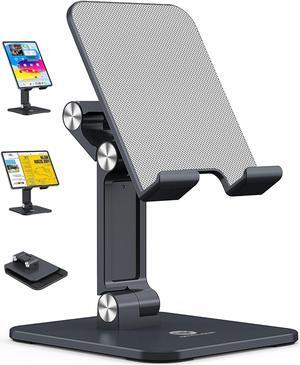 Tablet Stand iPad Stand for Desk Adjustable Height and Angle Foldable Tablet Holder Stand Compatible with 15.6 Portable Monitor iPad Pro 9.7 10.5 11 12.9 Air Mini 4 3 2 - Black