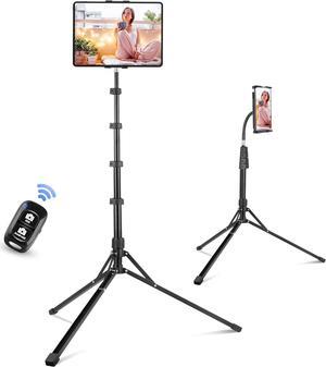 Stand Floor 67 Height Adjustable Tripod Stand Tablet Stand with Extendable Holder for iPad Mini/ Air/ Pro Kindle Switch Smartphones and All 4.7 to 12.9 Devices