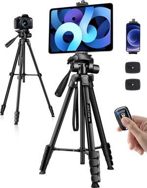 Phone Tripod Stand 68 Tripod for iPad iPhone Tablet with Remote Universal Holder Carry Bag Travel Aluminum Tripod for Video Recording Photos Vlogging Compatible with iPad Pro iPhone Camera