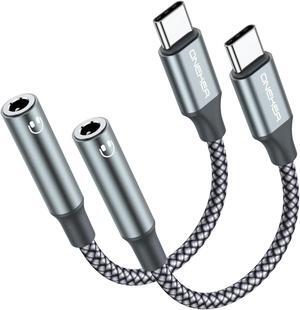 USB Type C to 3.5mm Headphone Jack Adapter (2-Pack) USB C to Aux Female Audio Dongle Cable Cord Compatible with iPhone 16/15 Pro/15 Plus/15 Pro Max iPad Pro MacBook  Galaxy S24 S23 S22