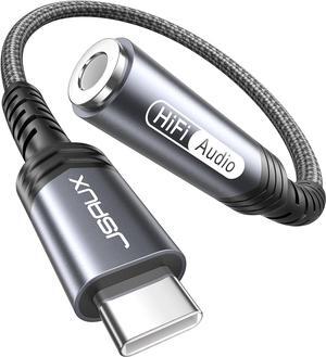 USB Type C to 3.5mm Female Headphone Jack Adapter USB C to Aux Audio Dongle Cable Cord Compatible with iPhone 16 Pro Max/15 Pro/15  Galaxy S24/S23/S22 Ultra iPad Pro Pixel 9/8 Grey