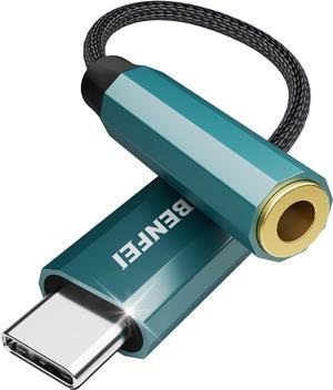 USB C to Audio Jack Adapter with DAC chipset USB-C to 3.5mm Female Headphone Compatible with iPhone 15 Pro Max/15 Pro/15  Galaxy S24/S23/S22/S21 Ultra iPad Pro Pixel 8 Blue