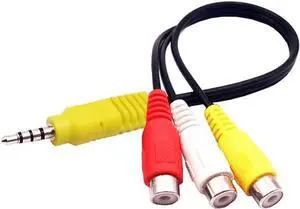 Video AV Component Adapter Cable Replacement for TCL TV 3 RCA to 3.5mm AV Input Adapter