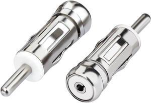 Bingfu Car Antenna Adapter Universal Car Stereo FM AM Radio Antenna Adapter Connector ISO to DIN Plug Connector (2-Pack) for Volkswagen Audi VW Skoda Vehicle Car Audio Radio Head Unit Stereo Receiver